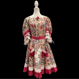 🌸 Handmade Two-Piece Floral Set – Cottagecore, Fairycore & Cosplay Charm (M)